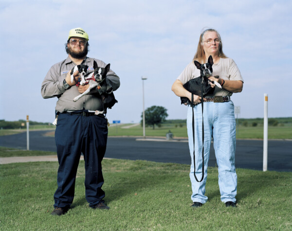 Michael Nouel with Suzzy Q and Charity, Mary Lou Nouel with Mary Jane,
Interstate Rest Area Attendant and his Wife, Iowa Park Rest Area, Texas