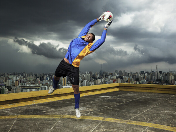 Gessy Salustiano da Silva, on top of the Copan building, Sao Paulo, Brazil