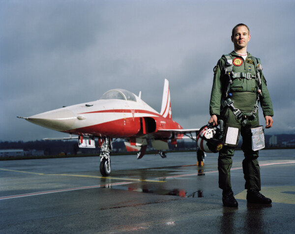 Simon Billeter,
Air Force pilot/lead pilot of the Patrouille Suisse,
Emmen, Lucerne