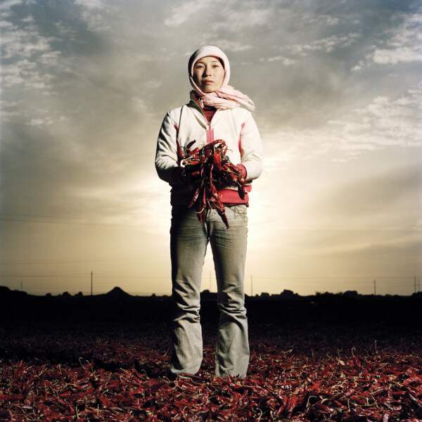 Chen Liqin,
Worker at a chili drying farm,
Bulongji, Gansu