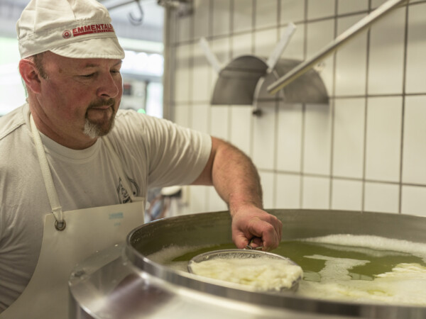 Bernhard Meier producing whey cheese