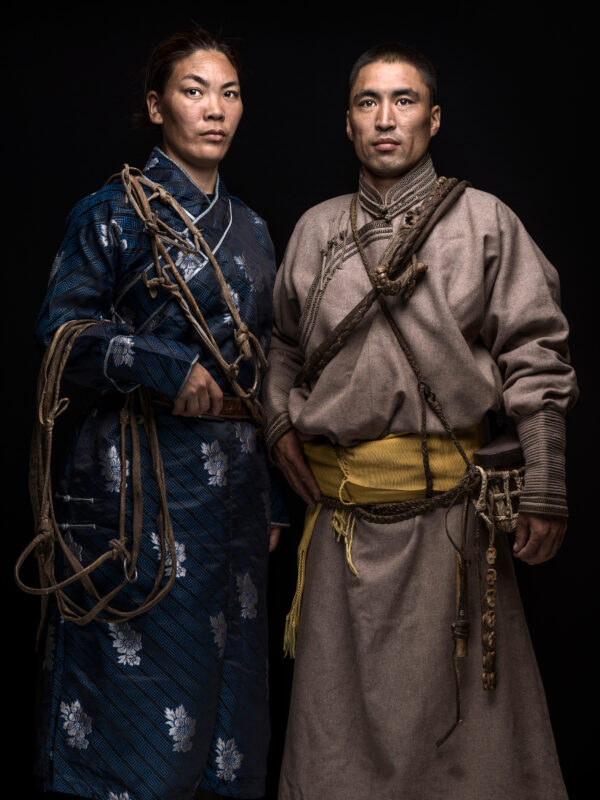 Yanjmaa Baljmaa and Nerguibaatar Batmandakh, 
Former herders currenly working as  a nurse and as a security guard. 
Baruun-Urt, Sukhbaatar province, Mongolia