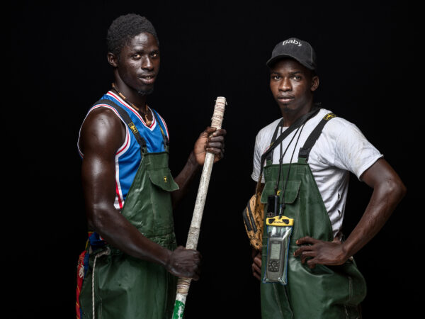 Doudou Sy and Khadim Wade, 
Fishermen, 
Had to move to Diougop relocation camp, 10 km from the coast, after their houses got destroyed by coastal erosion and storm activity. They commute every day to their boats in Guet Ndar, Saint-Louis. 
Guet Ndar, Saint-Louis, Senegal